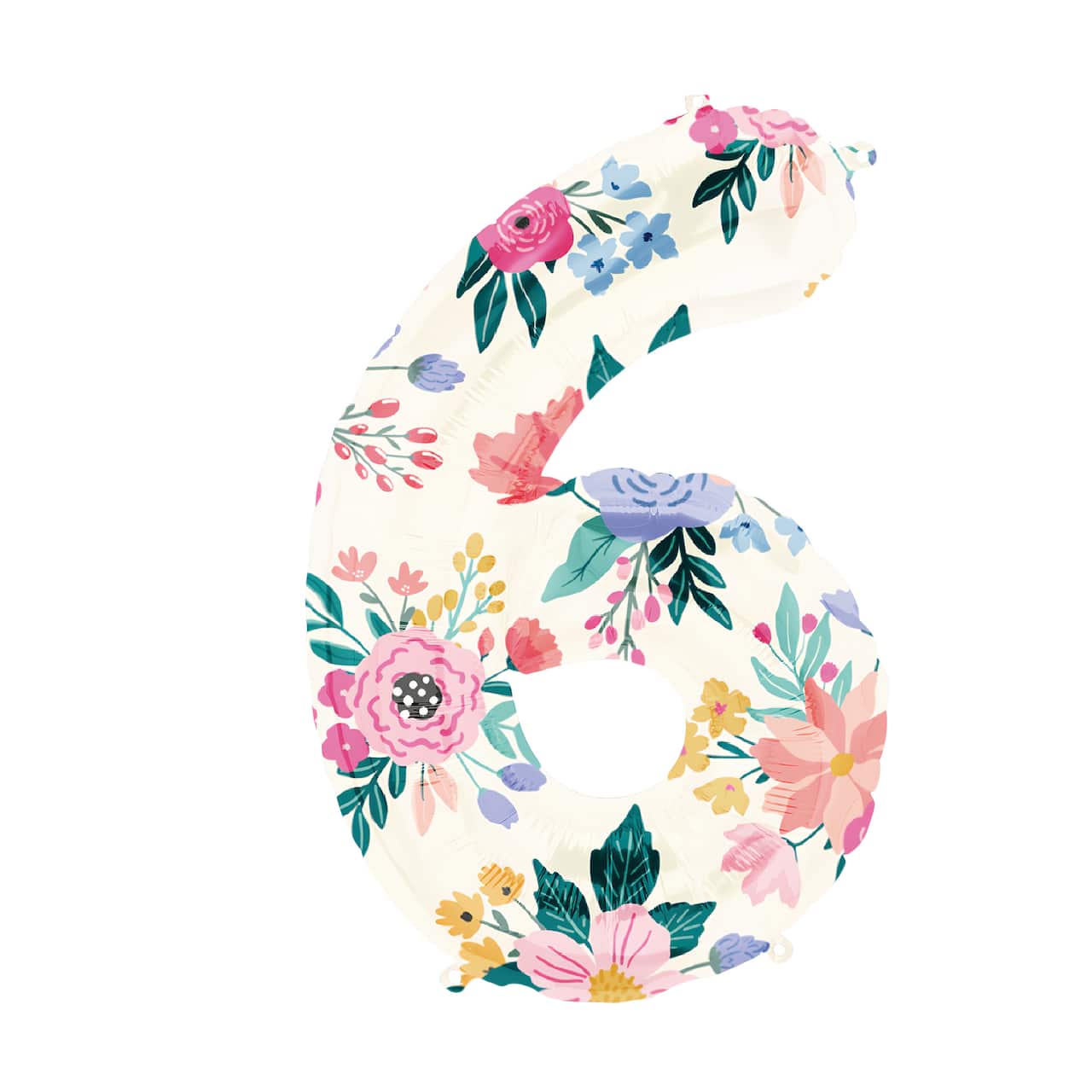 34" Floral Number Foil Balloon